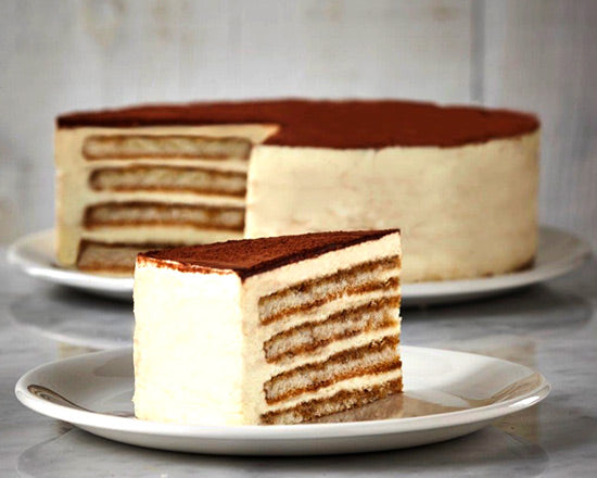 Mascarpone Tiramisu cake slice